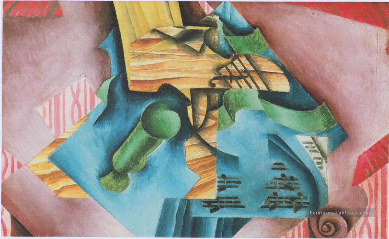 violine et le verre 1913 Juan Gris Peintures à l'huile